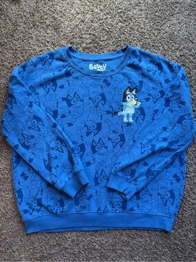 Bluey Women's Blue Crewneck Sweatshirt - Blue